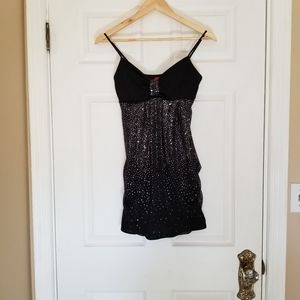 Ruby Rox Mini Dress. Prom. Black with sequin and sparkle. Size Small.